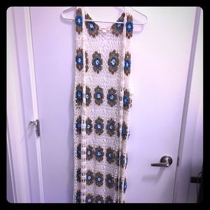 Long Flower Crochet Cardigan